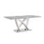 Table de salle à manger pour 6 personnes, table de salle à manger rectangulaire 70 po avec base en acier inoxydable à finition miroir-740946025-740946027