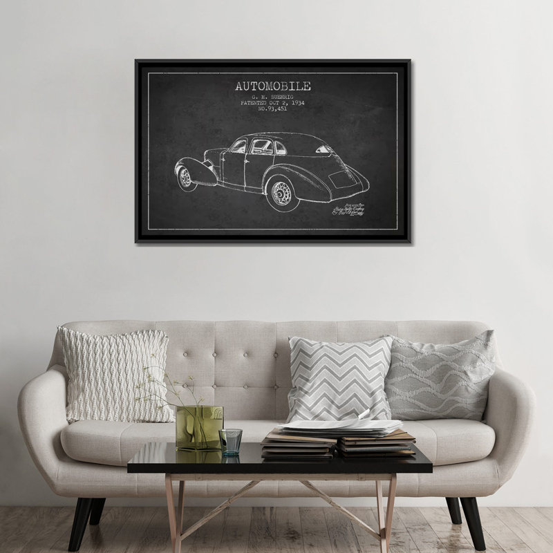 Industrial, No Mat, Black Framed Canvas, 18" H x 26" W x 1.5" D