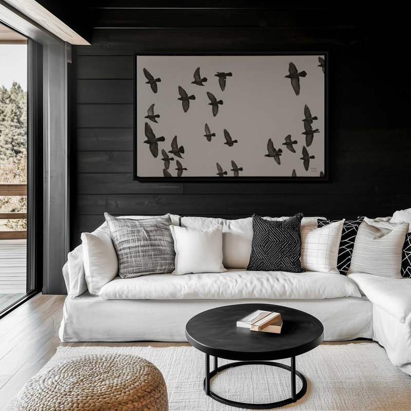 «Flock I» par Nathan Larson, reproduction d'art sur toile, Noir, H 8 po x l 12 po, Cadre flottant