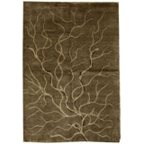 Himalayan Wool Abstract Area Rug in Brown