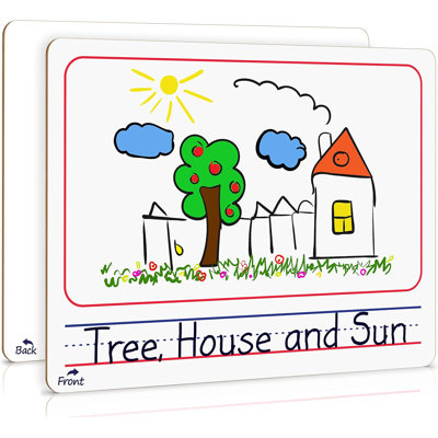 Double Sided Whiteboard 9”x12” Story Lined Dry Erase Board For Kids Writing Board Age 3-5 Practice Drawing Small White Board Teacher Elementary Grade 1 Kindergarten Preschool