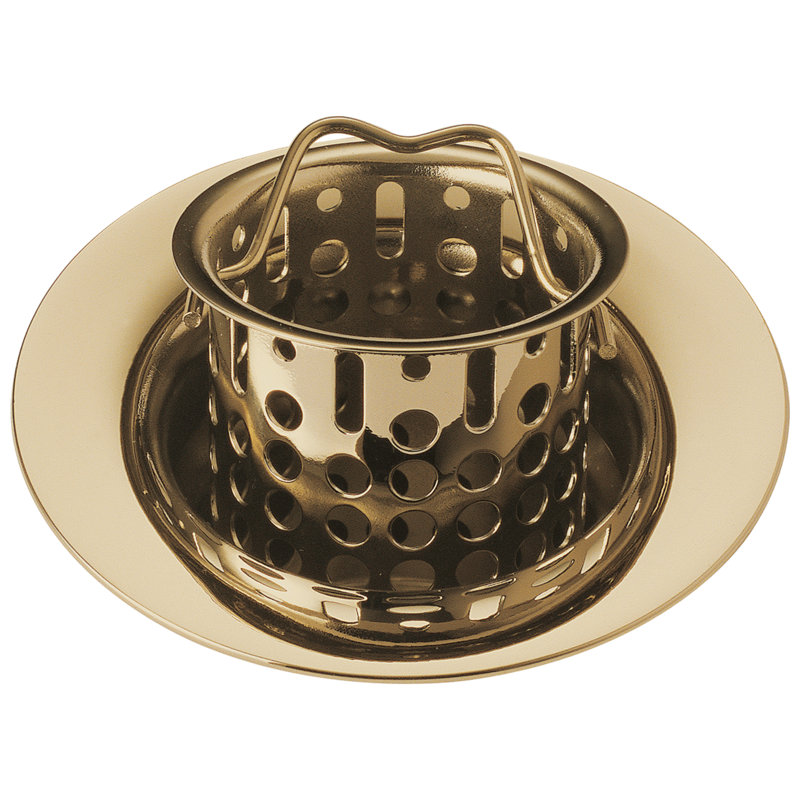 Rook® 2.88" Basket Strainer and Flange, Polished Gold