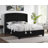 1Pc King Size Upholstered Panel Bed Button Tufted Nail Head Dove Gray Wood Fabric Bedroom Furniture-1969447201-1940109280