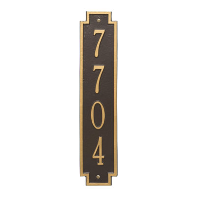 Windsor Personalized Vertical 4-Line Wall Address Plaque