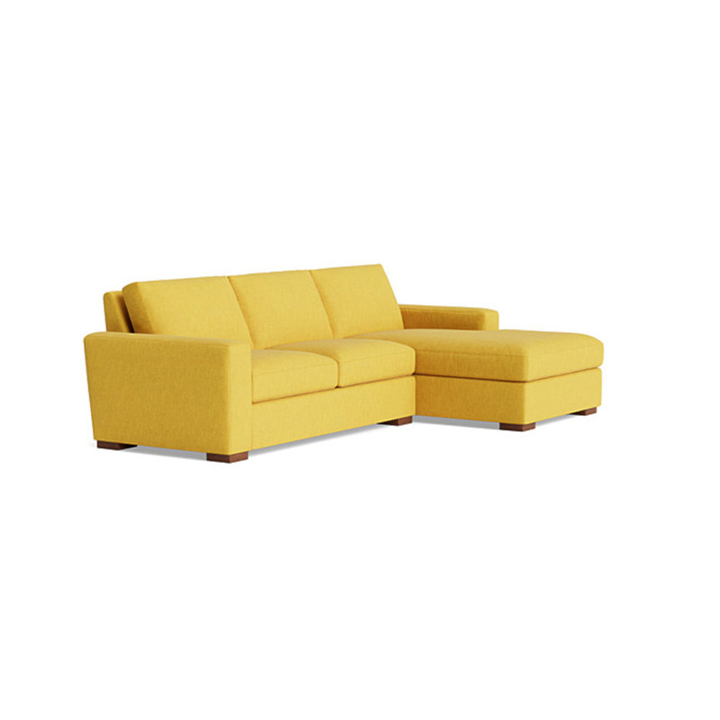 Couch Potato Chaise Sectional, Right Hand Facing, Performance Velvet - Ivy