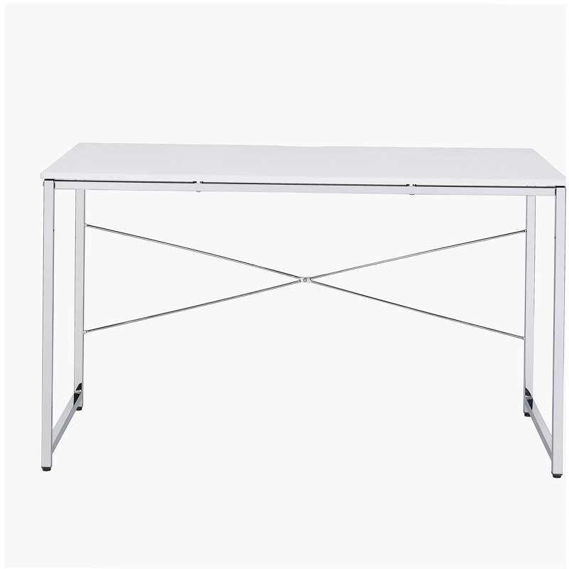 Bureau d'écriture blanc et chrome
