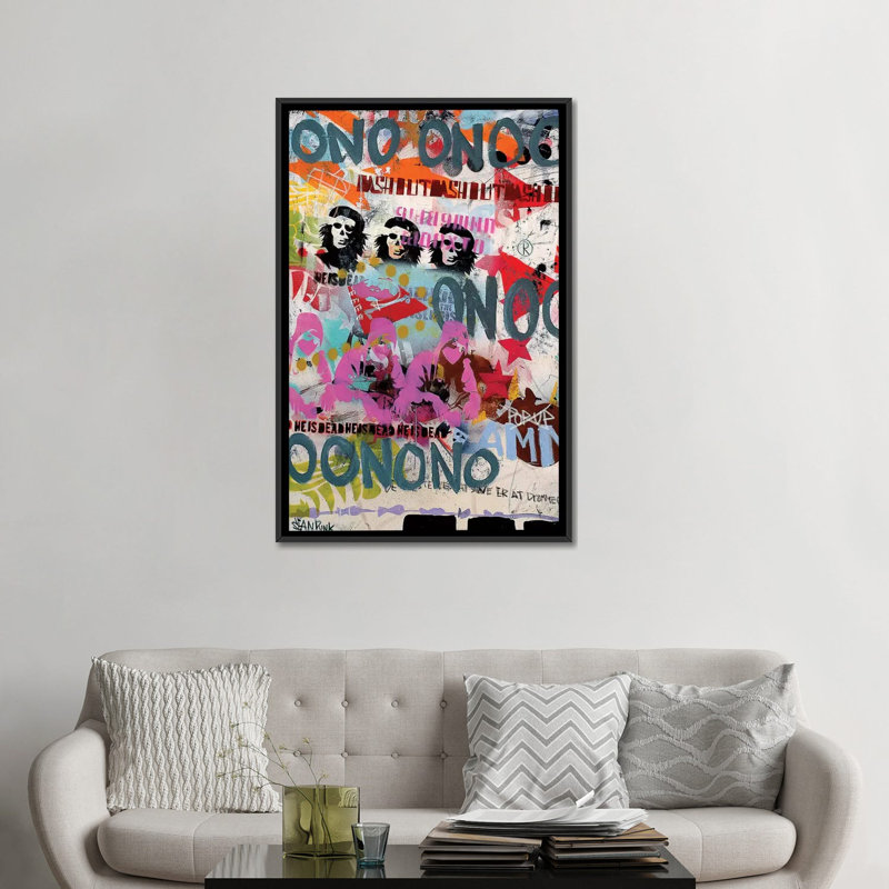 «On» par Sean Punk, impression sur toile, H 26 po x l 18 po x P 1,5 po, Toile avec cadre noir, Pas de tapis