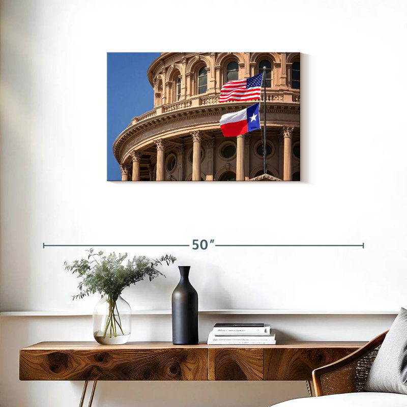 Nicci Texas Capitol Flags, 20" H x 30" W