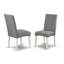 Ensemble de salle à manger 7 pièces - 6 chaises de salle à manger grises et une table de salle à manger en ciment - Lin blanc-1338281934-1273778027