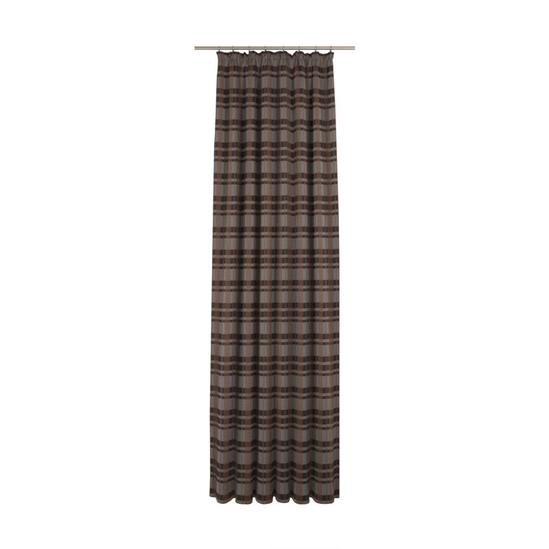 Devore Pencil Pleat Opaque Curtain, 175cm H x 132cm W, Grey/Brown/Black