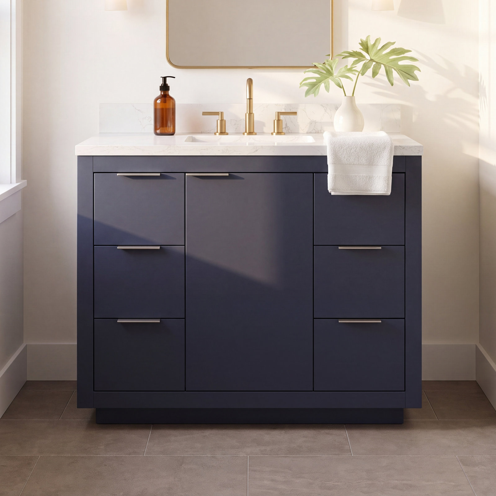 Anastazia 42'' Single Bathroom Vanity, Marine Gray