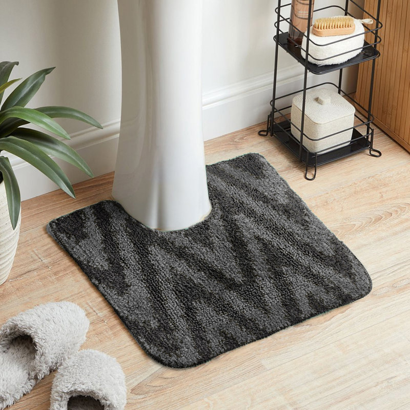Sedric Polypropylene Plastic Non-Slip Bath Mat, Charcoal
