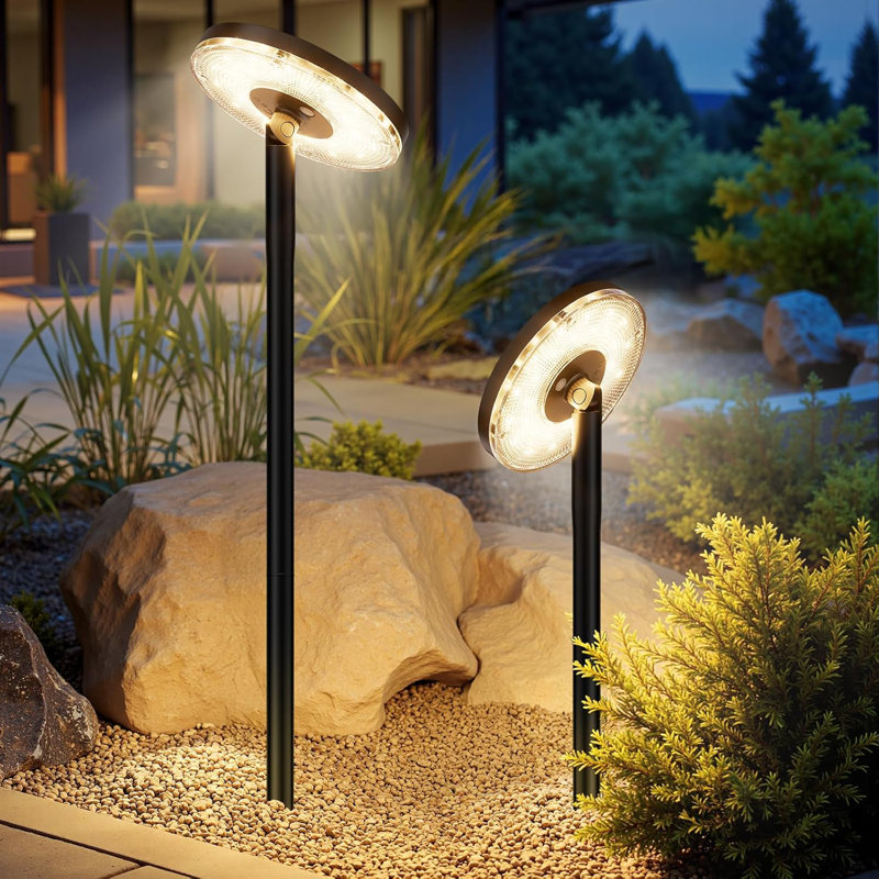 Éclairage solaire de sentier d'extérieur, 180 ° réglable à plus grande hauteur, éclairage extérieur étanche IP65, 2 lumières solaires lumineuses d'extérieur pour l'extérieur