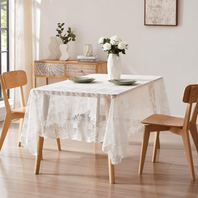 Croched Rectangular Floral Wedding Lace Tablecloth