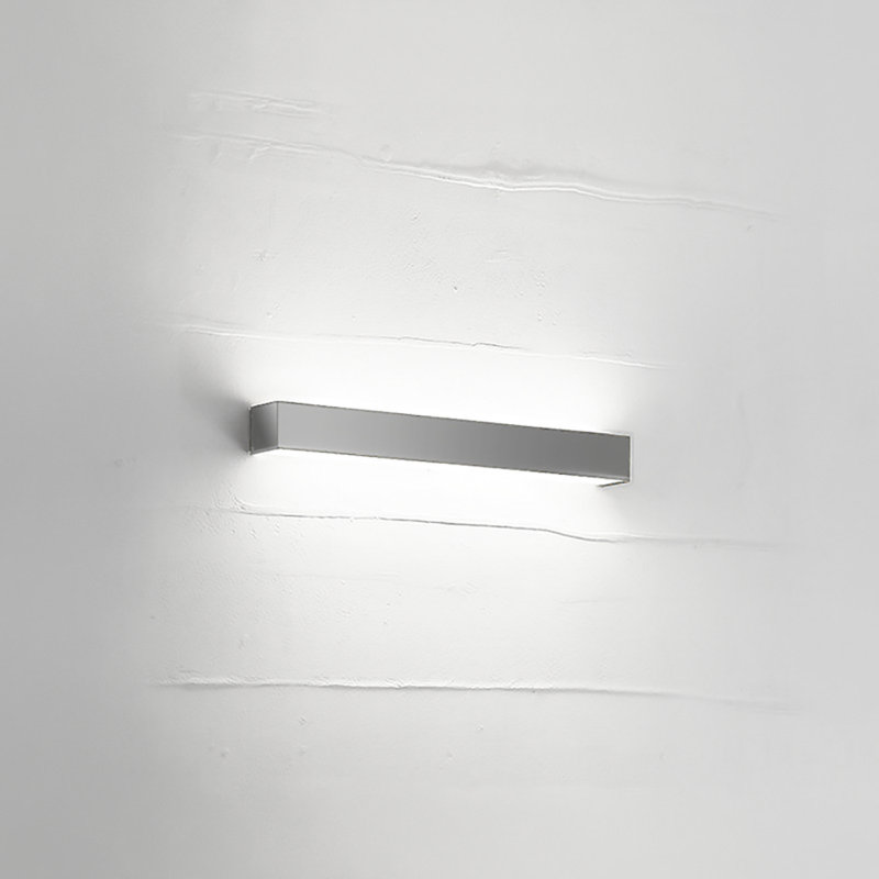 Toy 1 - Light Flush Mounted Sconce, Polished Stainless Steel, 1 x 55 W CFL Lamping, 2.75" H x 24" W x 3.25" D
