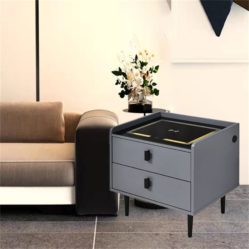 Table de chevet 2 tiroirs Edgecomb, gris