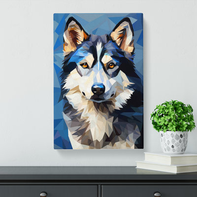Husky Cubism - Wrapped Canvas