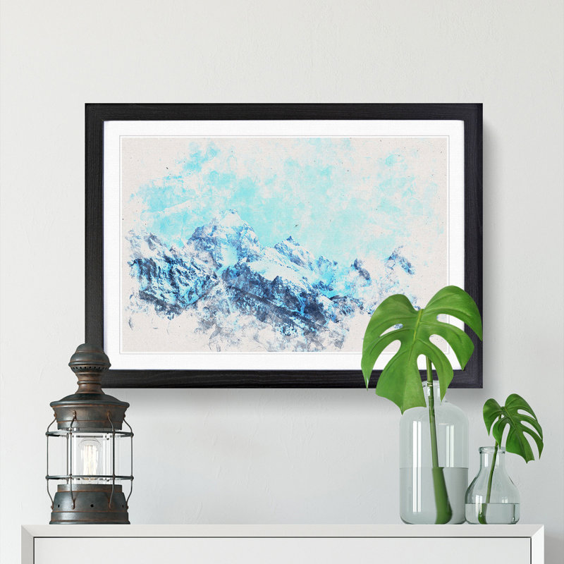 Mountain Blues - Picture Frame Graphic Art Print, 62cm H x 87cm W x 2cm D, Black Framed