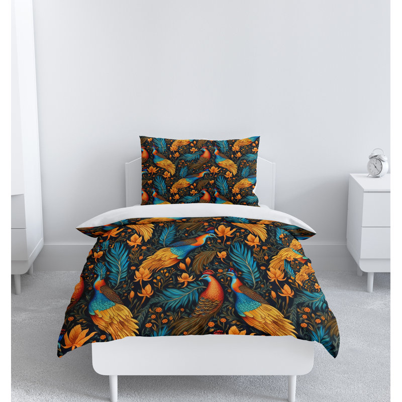 Floral Duvet Cover, King Duvet Cover + 2 King Shams