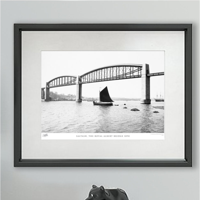 Saltash, The Royal Albert Bridge 1890 by Francis Frith - Single Picture Frame Print, 45cm H x 60cm W x 2.3cm D