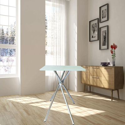 Table carrée 36 "en verre trempé givré