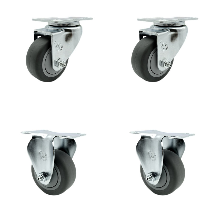 4 Piece Thermoplastic Rubber Caster Set