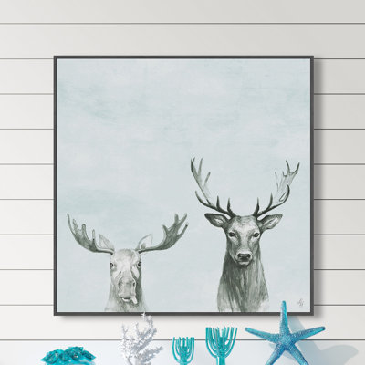 " Antler Duo " by Marmont Hill Painting Print