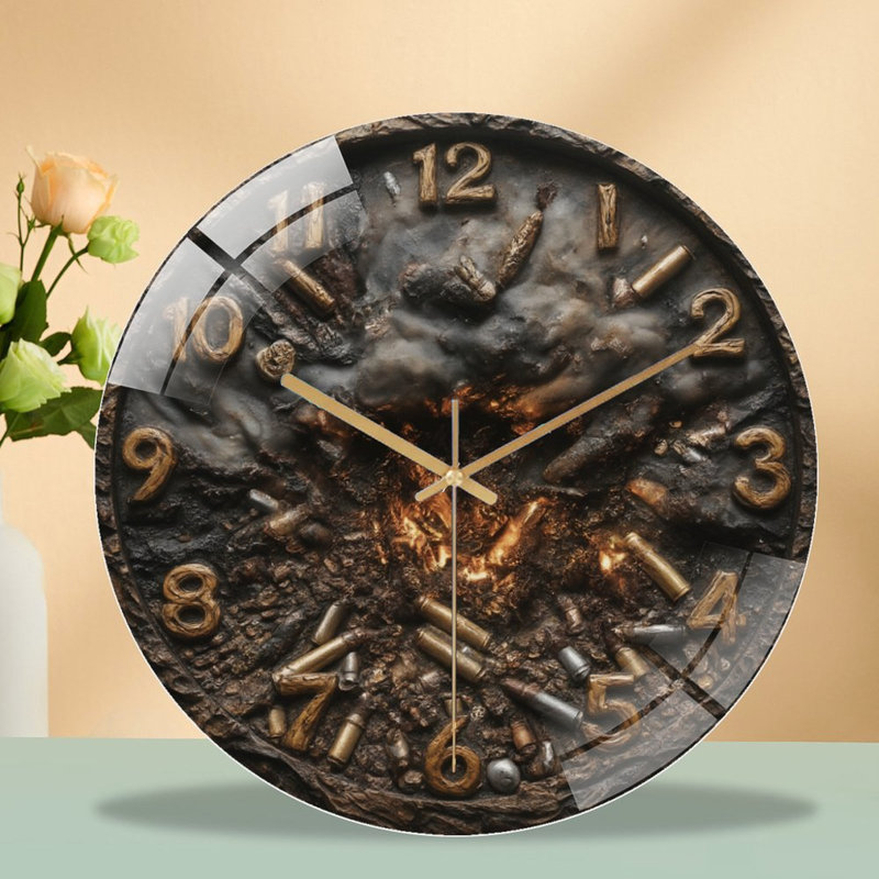 Horloge murale moderne en verre Fiery