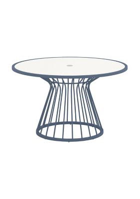 Kali 60 inch Round Dining Umbrella Table, Blue, 28" H x 48" W x 48" D