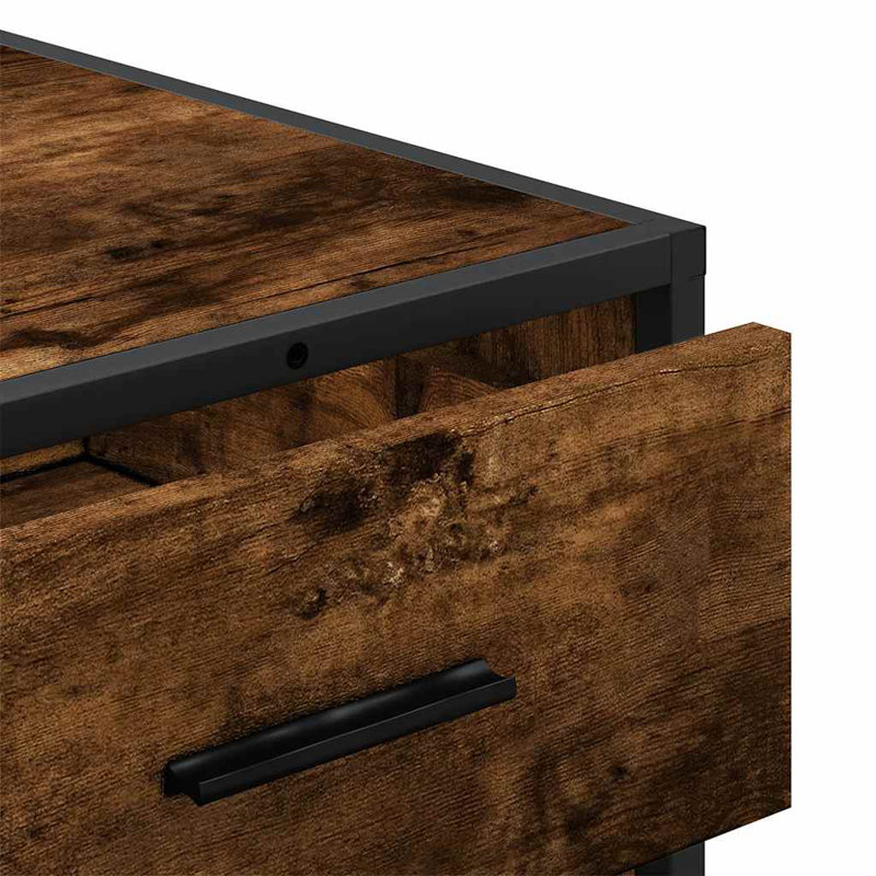 Sharrika Metal Standard Accent Chest, Smoked Oak