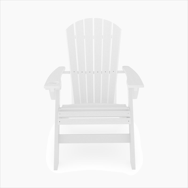 Sturdy HDPE Poly Lumber Adirondack Chair For Poolside, Patio, And Garden Relaxation With Curved Back, White
