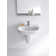 D-Code White Ceramic Rectangular Wall Mount Bathroom Sink with Overflow