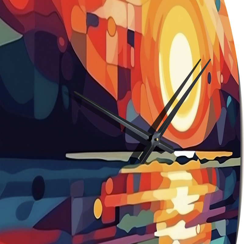 Horloge murale en métal Sunset On The Beach, Moyenne