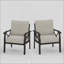 Ensemble de 2 fauteuils en mÃ©tal rÃ©sistants aux intempÃ©ries avec coussins-2020694651-2020694652