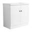Meuble-lavabo autoportant 36 po en blanc avec lavabo en résine et porte à fermeture en douceur-813634283-813634284