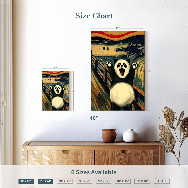 Brampt The Scream With Panda, 12" H x 8" W