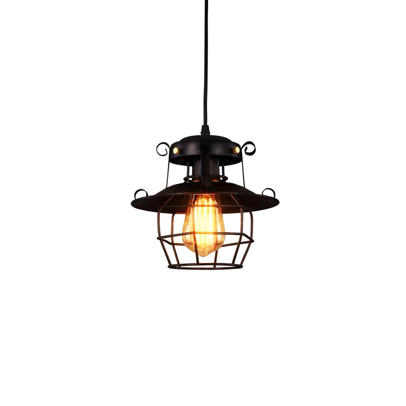 Luminaires suspendus E27, lampe rétro industrielle noire Dia 23 cm, mini luminaire suspendu de décoration rustique américaine pour îlot de cuisine, vestibule, vestibule, vestibule