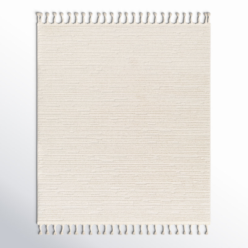 Tapis crème tissé à la machine Firman, Rectangle 7 pi 10 po x 10 pi