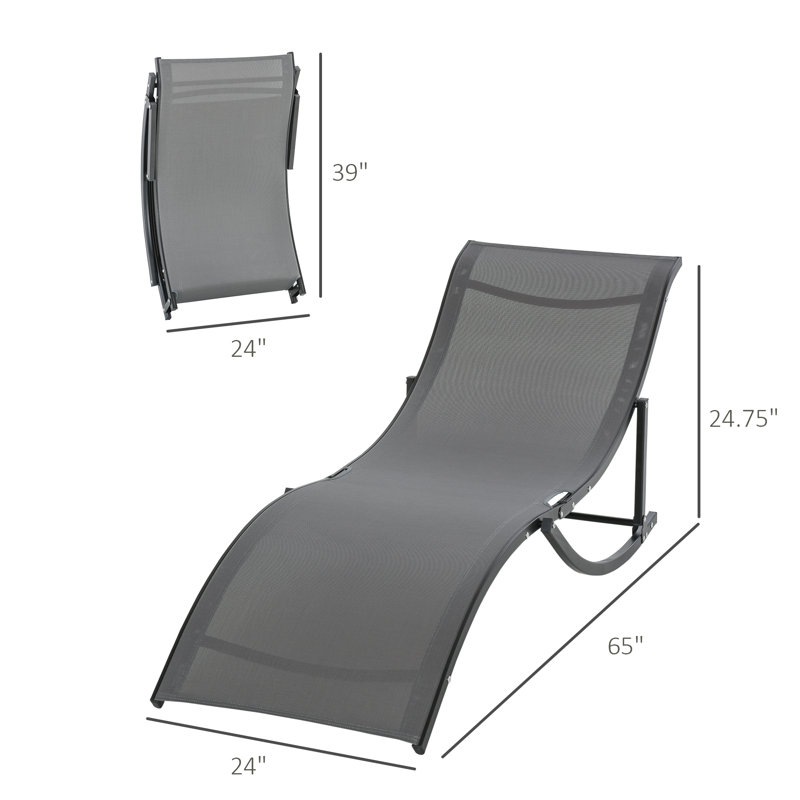 Ensemble de 2 chaises longues pliantes en forme de S de Red Barrel Studio®