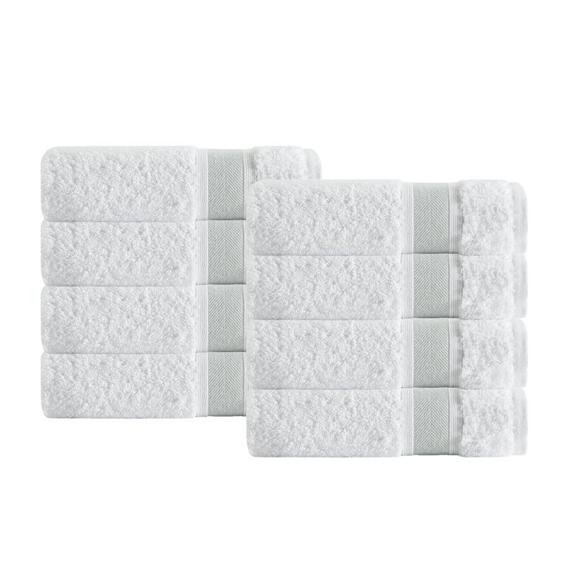 Ensemble de 8 serviettes en coton Amair, Vert