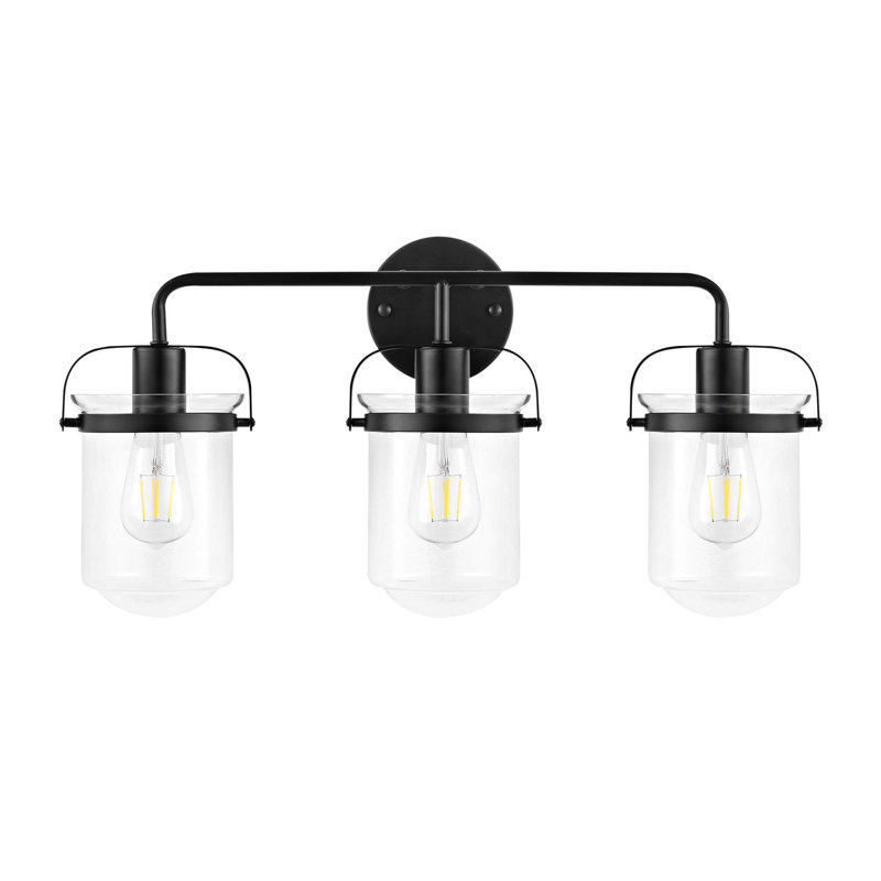 3-light Dimmable Vanity Light with Glass Shades