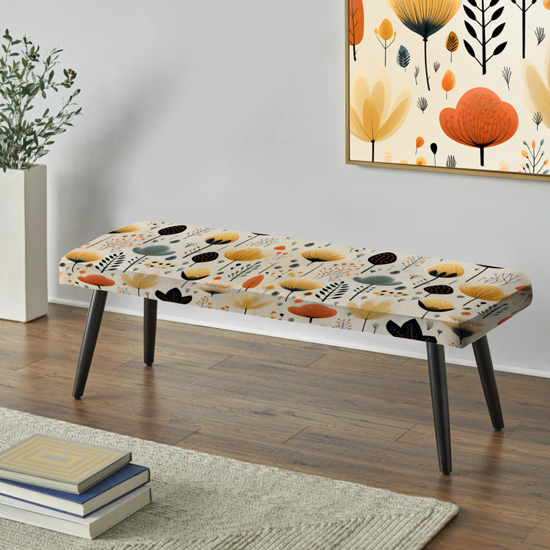 Nordic Simplicity Floral Charm - banc rembourré floral noir