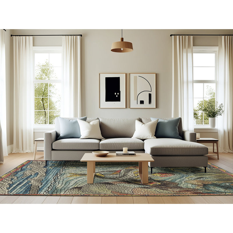 Overholt Indoor Rug, Rectangle 6' x 9'