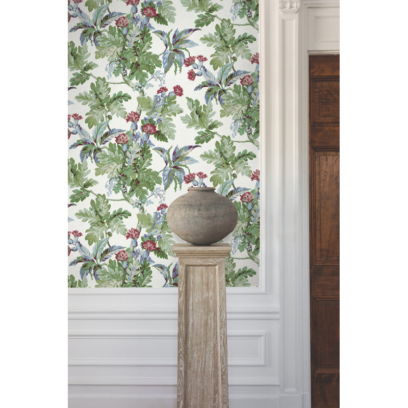 Briarwood Floral Matte Wallpaper Double Roll, White