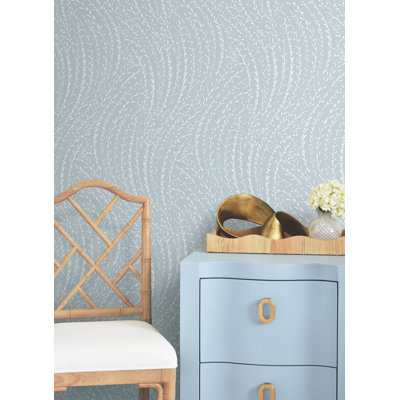 Papier peint botanique bleu ciel Willow Song