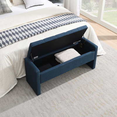 Banc rembourré avec rangement à rabat