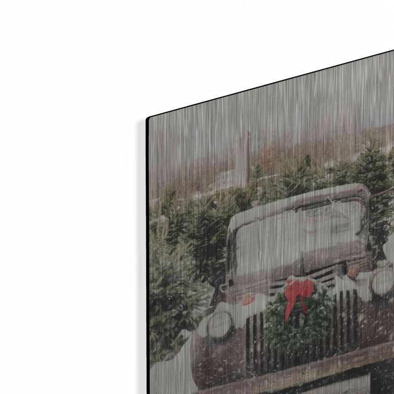«Winter at the Tree Farm» par Lori Deiter, art mural en métal, H 16 po x l 12 po