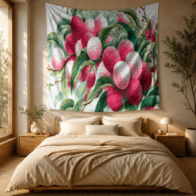 Tapisserie murale «Fruit Lychee», 51 po x 60 po