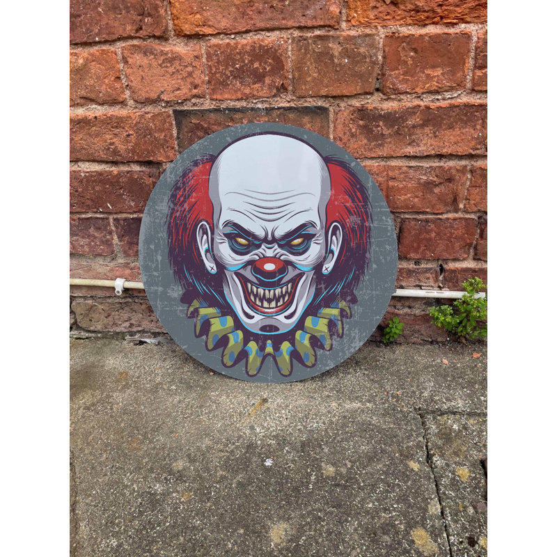 Hallowenn Scary Clowns Head Circle Wall Décor, 40cm H x 40cm W