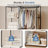 62.4" H x 40.8"W Clothing Rack with Cover, Heavy Duty Clothes Rack with Shelves, Garment Rack for Bedroom, Closet, Laundry Room-1605321325